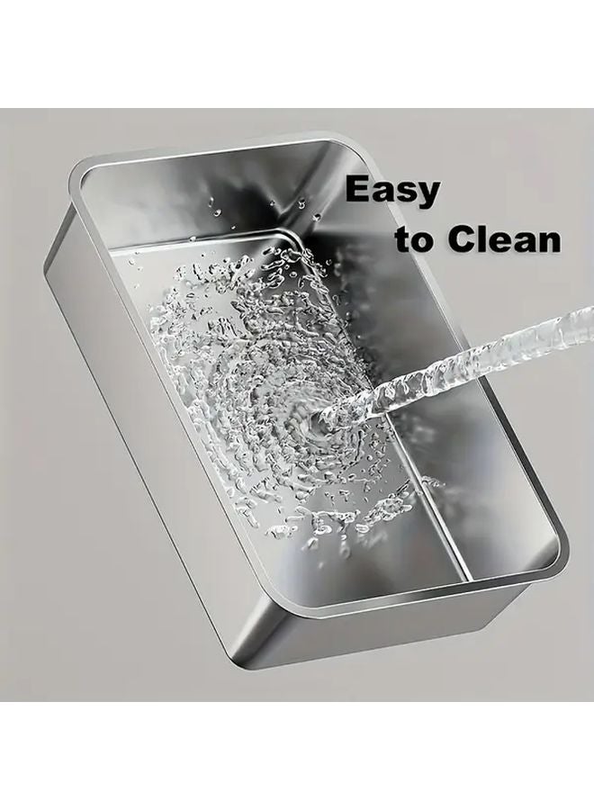 CAMELDAILY Black XL High Sided Stainless Steel Cat Litter Box Anti Spill Edges - Image 5